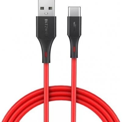 BlitzWolf BW-TC15 USB-C, 3A 1,8m, červený – Zboží Mobilmania