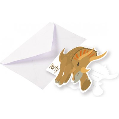 Dinosaurus papírové pozvánky 8 5 cm x 12 7 cm Amscan – Zboží Mobilmania