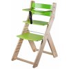 Jídelní židlička Wood Partner Luca lak/zelená