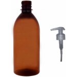 Tera Plastová lahvička hnědá s transparentní pumpičkou Tera 500 ml – Zboží Dáma