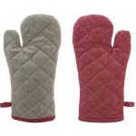 HOME ELEMENTS Chňapka s magnetem z recyklované bavlny 18 x 32 cm béžová a červená – Zboží Dáma