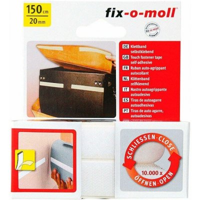 Fix-o-moll Suchý zip samolepicí, 1500 × 20 mm, polyamid, bílá 3563002 – Hledejceny.cz