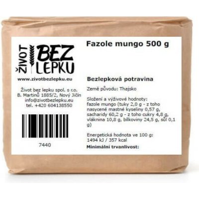 Život bez lepku Fazole mungo 0,5 kg – Hledejceny.cz