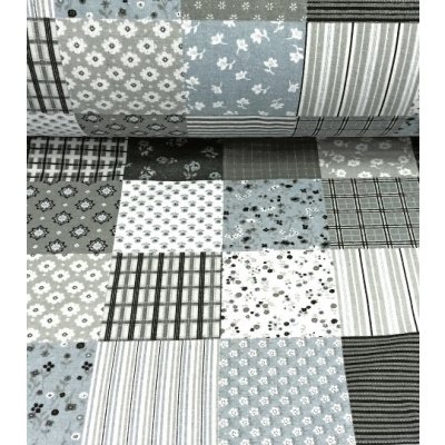 Bavlněný flanel patchwork šedý | RTex