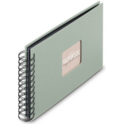 Hama album klasické spirálové FINE ART 24x17 cm, 50 stran, sage, černé listy – Sleviste.cz