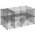 Goleto Kovový výběh pro malá zvířata černý 143 x 73 x 71 cm – Zboží Dáma