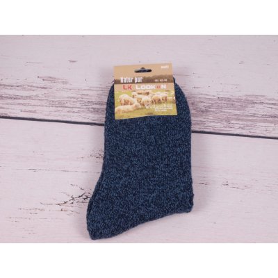 Termo ponožky teplé s ovčí vlnou UK LOOKen modrý melír – Zboží Mobilmania