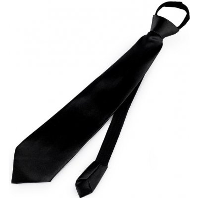 Saténová párty kravata jednobarevná černá – Zboží Mobilmania