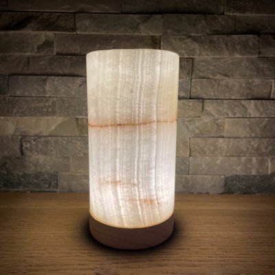 Svícen z přírodního kamene vysoký světlý L – Zboží Dáma