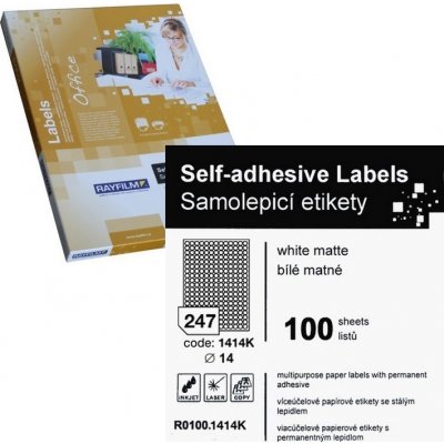Rayfilm R0100.1414KA samolepící kulaté průměr 14mm bílé 100 listů – Hledejceny.cz