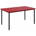 JSBR 150N Jídelní stůl 1500 x 900 mm, deska červená flamengo / podnož černá