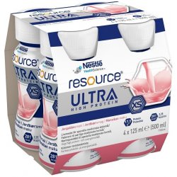 RESOURCE ULTRA HIGH PROTEIN JAHODOVÁ PŘÍCHUŤ POR SOL 4X125ML