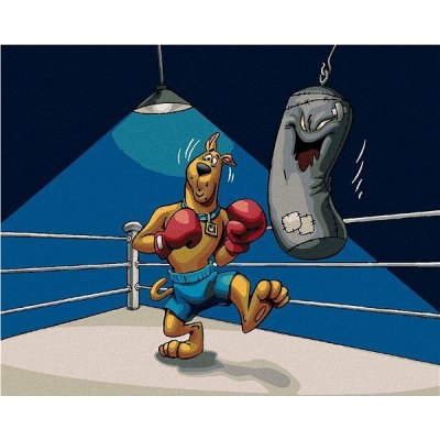 zuty Scooby boxer a strašidelný boxovací pytel (Scooby Doo), 40×50 cm, vypnuté plátno na rám – Hledejceny.cz