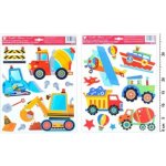 Anděl 10173 Samolepicí pokojová dekorace pro děti stavební stroje ( 33 x 29 cm ) – Zbozi.Blesk.cz