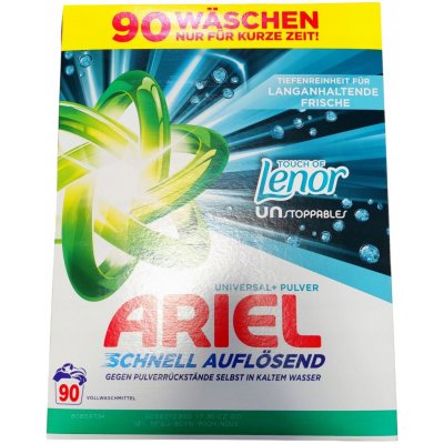 Ariel Universal +Pulver prací prášek Touch of Lenor Unstoppables 4,95 kg 90 PD – Hledejceny.cz