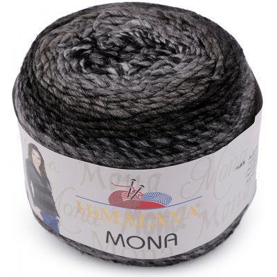 Pletací příze Himalaya Mona 100 g, střední, 10 (22116) šedočerná tm. – Zboží Mobilmania