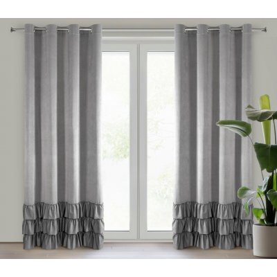 EUROFIRANY ZATEMŇOVACÍ ZÁVĚS NA KROUŽCÍCH MEGI 140X250 CM ŠEDÁ – Hledejceny.cz