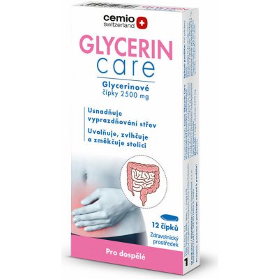 Cemio Glycerin care 2500 mg 12 čípků – Hledejceny.cz