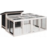 vidaXL Králíkárna šedá 144 x 123 x 67,5 cm masivní borové dřevo – Zboží Dáma
