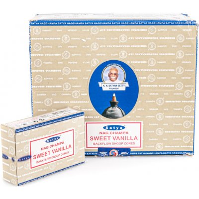 Shrinivas Satya Indické františky Backflow Satya Sweet Vanilla 10 ks – Hledejceny.cz