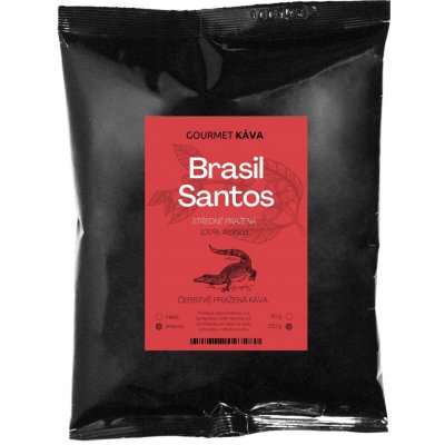 Gourmet Káva Brazílie Santos středně pražená zrnková 250 g – Hledejceny.cz