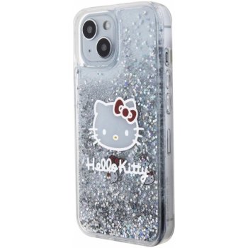 Hello Kitty Liquid Glitter Electroplating Head Logo iPhone 15 Transparent