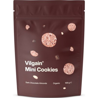 Vilgain Mini Cookies BIO mandle s hořkou čokoládou 100 g – Sleviste.cz
