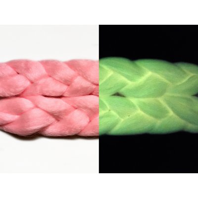 Luminiscenční UV kanekalon - svítící ve tmě, vysokoteplotní Barva: Y3 (světle růžový, vysoká svítivost) – Sleviste.cz