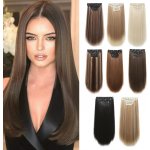 Vlasy clip in 4 pásy - hnědé rovné vlasové příčesky 55 cm – Hledejceny.cz