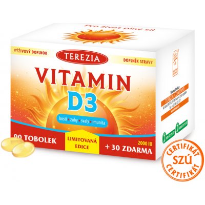 TEREZIA Vitamin D3 2000 IU Limitovaná edice 90 + 30 tobolek – Hledejceny.cz