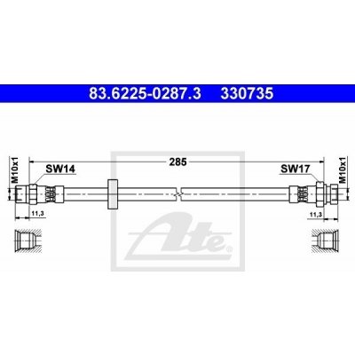 Brzdová hadice ATE 83.6225-0287.3 – Zbozi.Blesk.cz