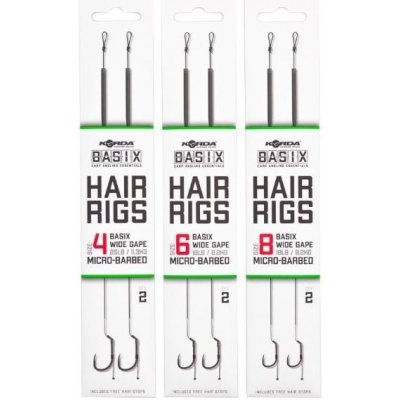 Korda Návazec Basix Hair Rigs Wide Gape 2 ks velikost 4 nosnost 25 lb – Hledejceny.cz