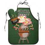 Forbyt Kuchyňská zástěra nebo komplet Grill party zelená 63x75cm zástěra – Hledejceny.cz