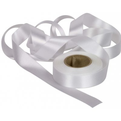 Atlasová stuha bílá, šíře 24 mm, délka 20 m – Zboží Dáma