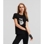 KARL LAGERFELD IKONIK 2.0 CHOUPETTE RS TEE černá – Zboží Mobilmania