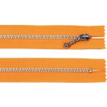 WICO Kovový zip no.3 nerozepínací 16cm oranžový (stříbrné zoubky) ozdobný jezdec – Hledejceny.cz
