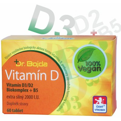 Dr.Bojda Vitamín D3/D2 Biokomplex + B5 extra silný 2000 I.U. 60 tablet – Hledejceny.cz