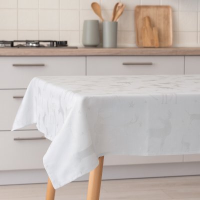 Takoy Vánoční ubrus 150x200 cm stříbrný jelen-HT-00589 | 150 x 200 cm – Zboží Dáma
