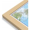 Nástěnné mapy Maps International Svět - nástěnná zeměpisná mapa 195 x 120 cm Varianta: mapa v dřevěném rámu, Provedení: Pegi přírodní