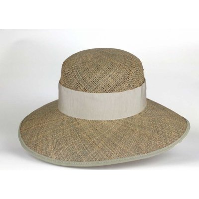 Krumlovanka letní klobouk z mořdké trávy se smetanovou stuhou ME-028/SME