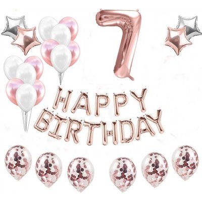 Balónkový set HB rosegold číslo 7 – Zboží Dáma