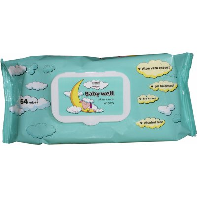 Well Done Baby well vlhčené ubrousky modrá Aloe vera 72 ks – Sleviste.cz