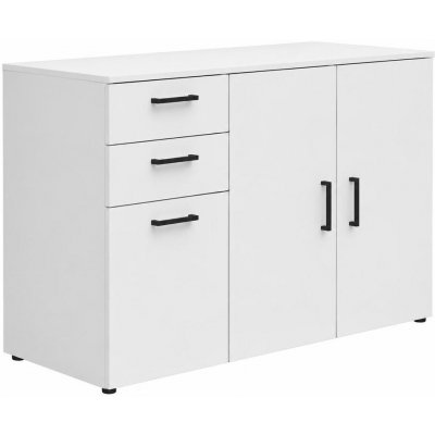 Black Red White Komoda MultiDo 120 cm se 2 zásuvkami a 2 skříňkami Bílá S588-KOM3D2S/120/80/52 – Hledejceny.cz