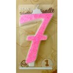 Dortisimo Svíčka velká růžová číslo 7 – Zbozi.Blesk.cz