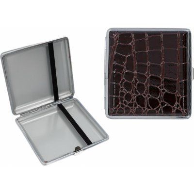 Exclusive Tabatěrka s imitací kůže Kovová Stříbrná – Zboží Mobilmania