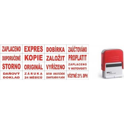 Colop razítko Printer 20/L s textem zaplaceno v hotovosti – Zboží Živě