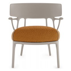 Kartell A.I. Lounge Bouclé šedá/oranžová