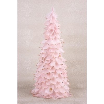 MagicHome Dekorace Stromeček z chmýří růžový 22x46 cm ST8091179 – Hledejceny.cz