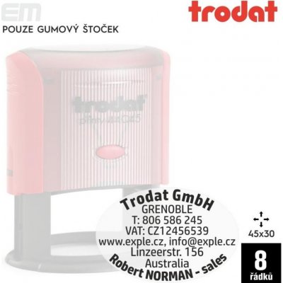 Trodat 44045 [ 45 x 30 mm pouze gumový štoček – Zboží Živě