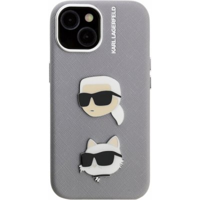 Karl Lagerfeld Grained K&CH Heads kryt pro iPhone 15 - šedý 57983125023 – Zboží Mobilmania